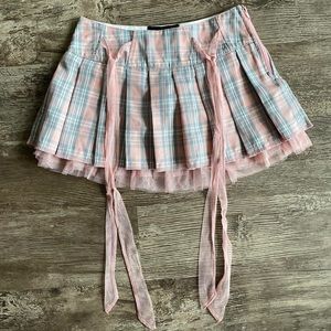 BNWT Current Mood Baby Not So Innocent Plaid Pleated Mini Skirt